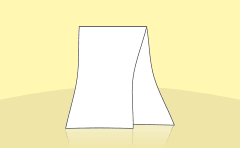 Faltblatt, gefalzt auf DIN A7, horizontaler Mittelfalz, 4-seitig