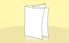 Faltblatt, gefalzt auf DIN A7, vertikaler Doppelparallelfalz, 8-seitig