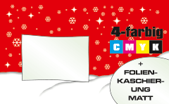 Weihnachtskarten DIN A6 Quer (14,8 cm x 10,5 cm) mit Mattfolie kaschiert