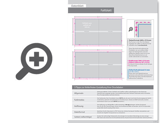 Product Bild hochglanz-uv-lack_faltblatt__gefalzt_auf_din_a4_quer__vertikaler_mittelfalz__4-seitig