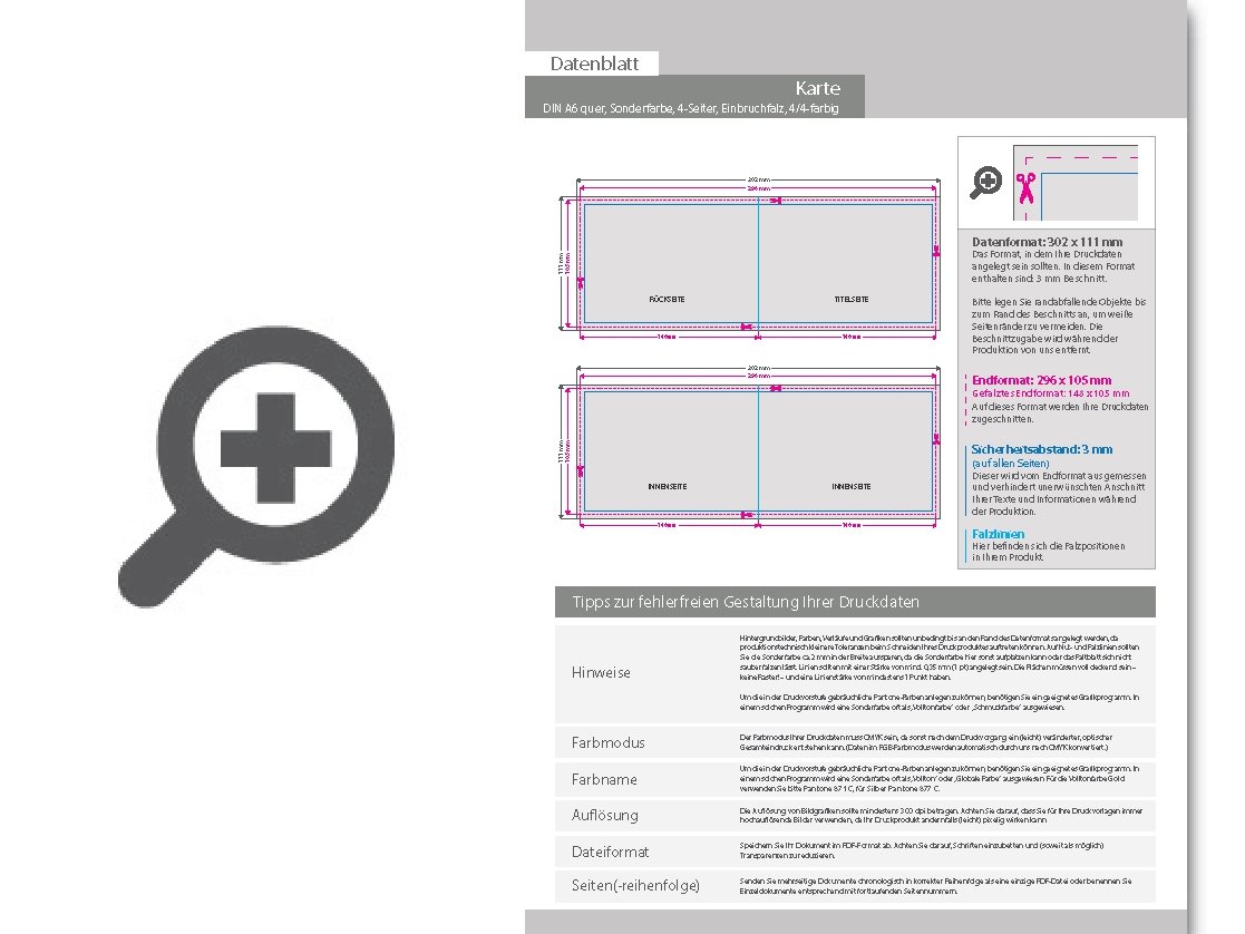 Product Bild einladungskarte_din_a6_quer_4-seiter_4_4_farbig_+_sonderfarbe_gold