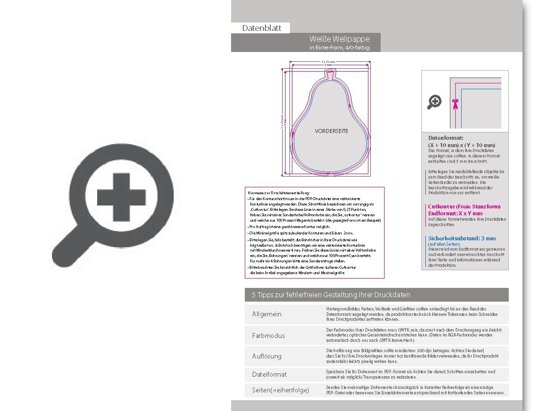 Product Bild wei__e_wellpappe_in_birne-form_konturgefr__st___einseitig_4_0-farbig_bedruckt